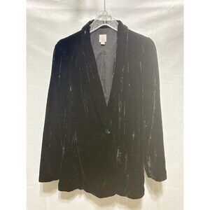 J.Jill Womens M Soft Black Rayon Silk Blazer Jacket‎